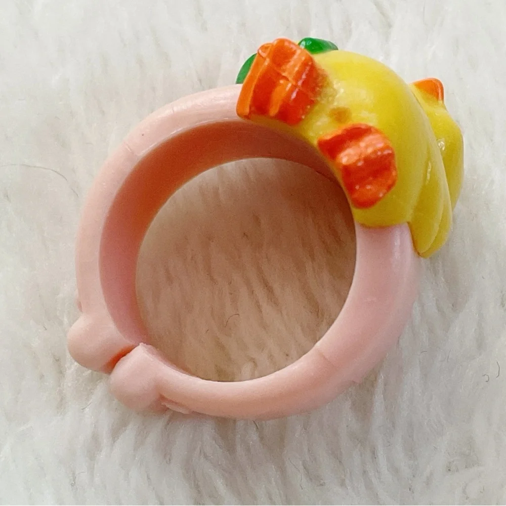 Vintage Russ Chick Ring Plastic Easter Novelty Pink Band
